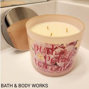 *SOLD* Pink Petal Tea Cake 3-Wick Candle Bath & Body Works